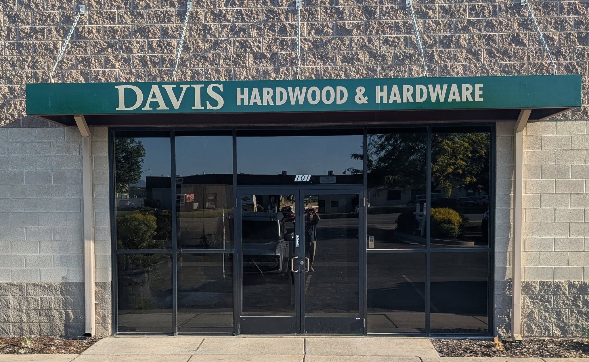 Davis Hardwood & Hardware storefront at 1565 W Hill Field Rd, Suite 101, Layton, Utah
